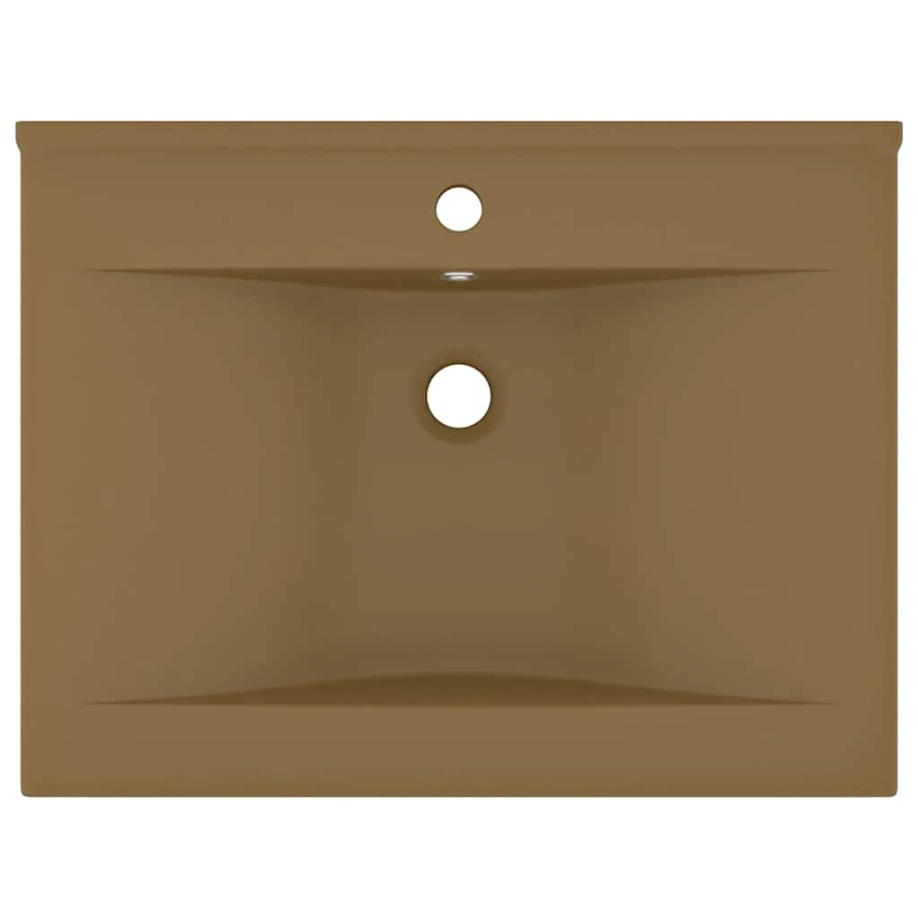Vidaxl Washingin avec trou de robinet 60x46 cm Crème de tapis de céramique