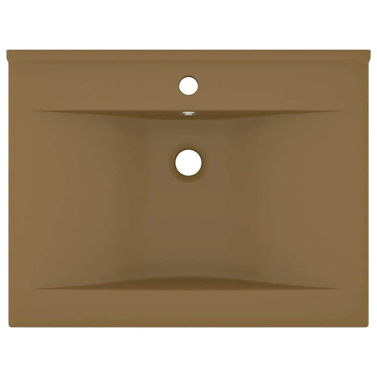 Vidaxl Washingin avec trou de robinet 60x46 cm Crème de tapis de céramique