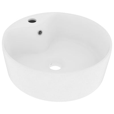 Vidaxl Washingin avec atterrissage 36x13 cm Mat de céramique blanc