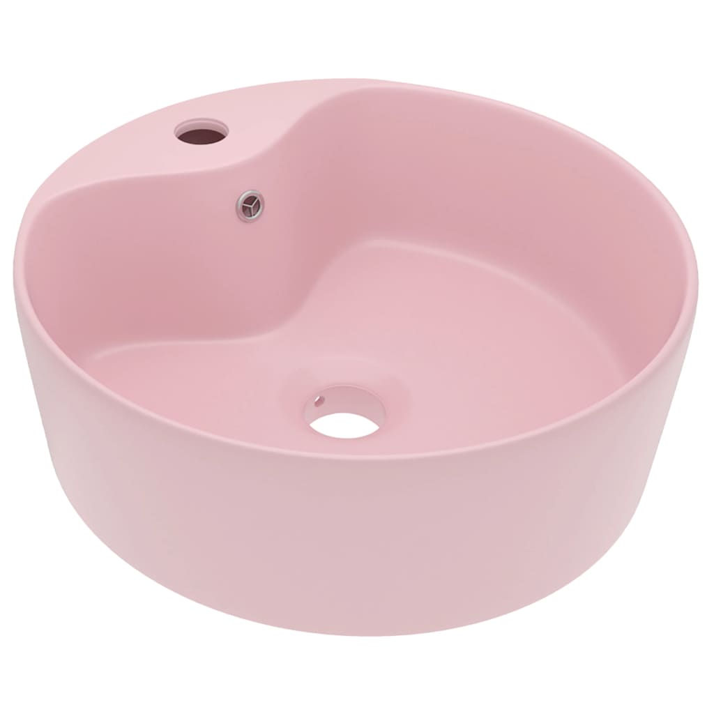 Vidaxl Washingin avec atterrissage 36x13 cm en céramique rose