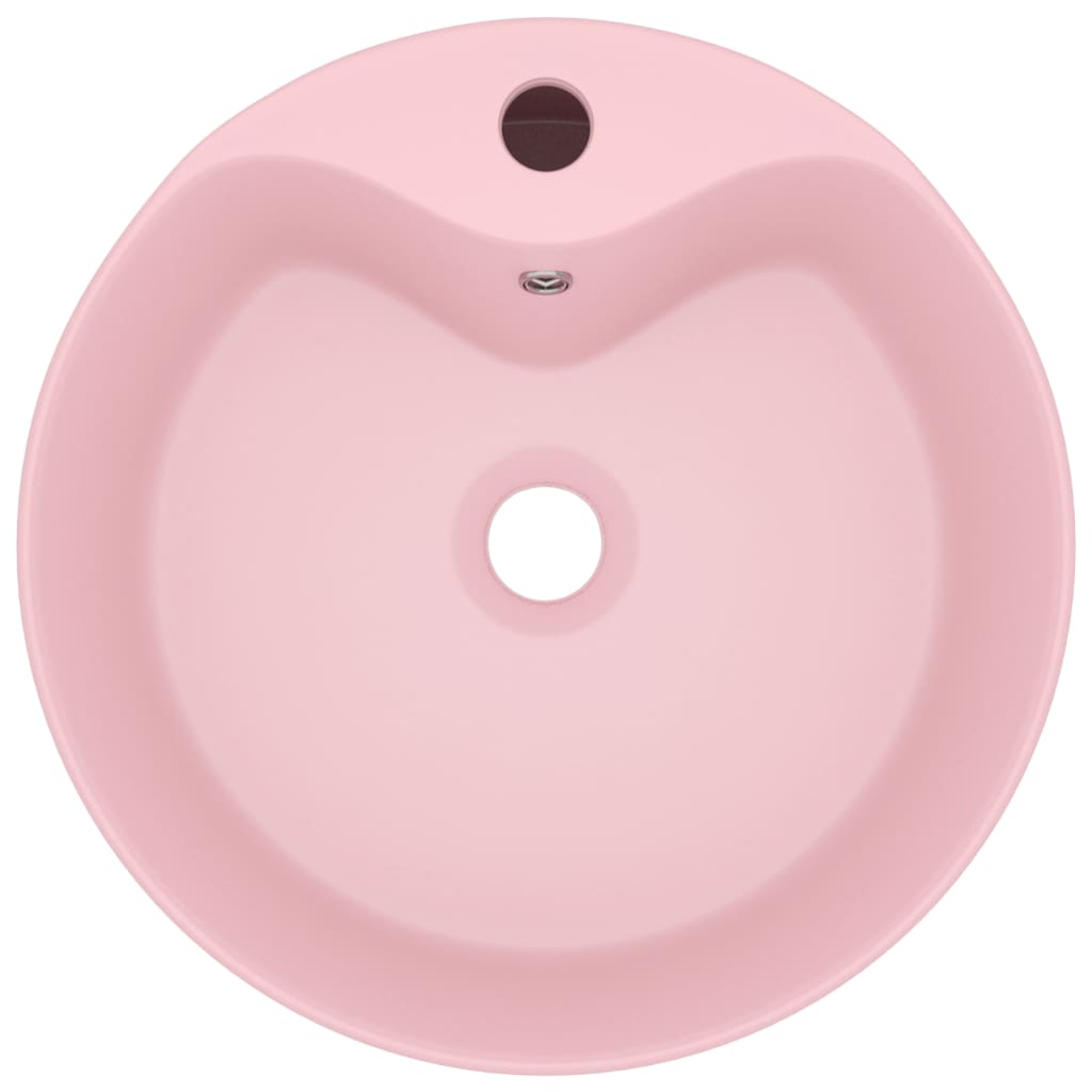 Vidaxl Washingin avec atterrissage 36x13 cm en céramique rose