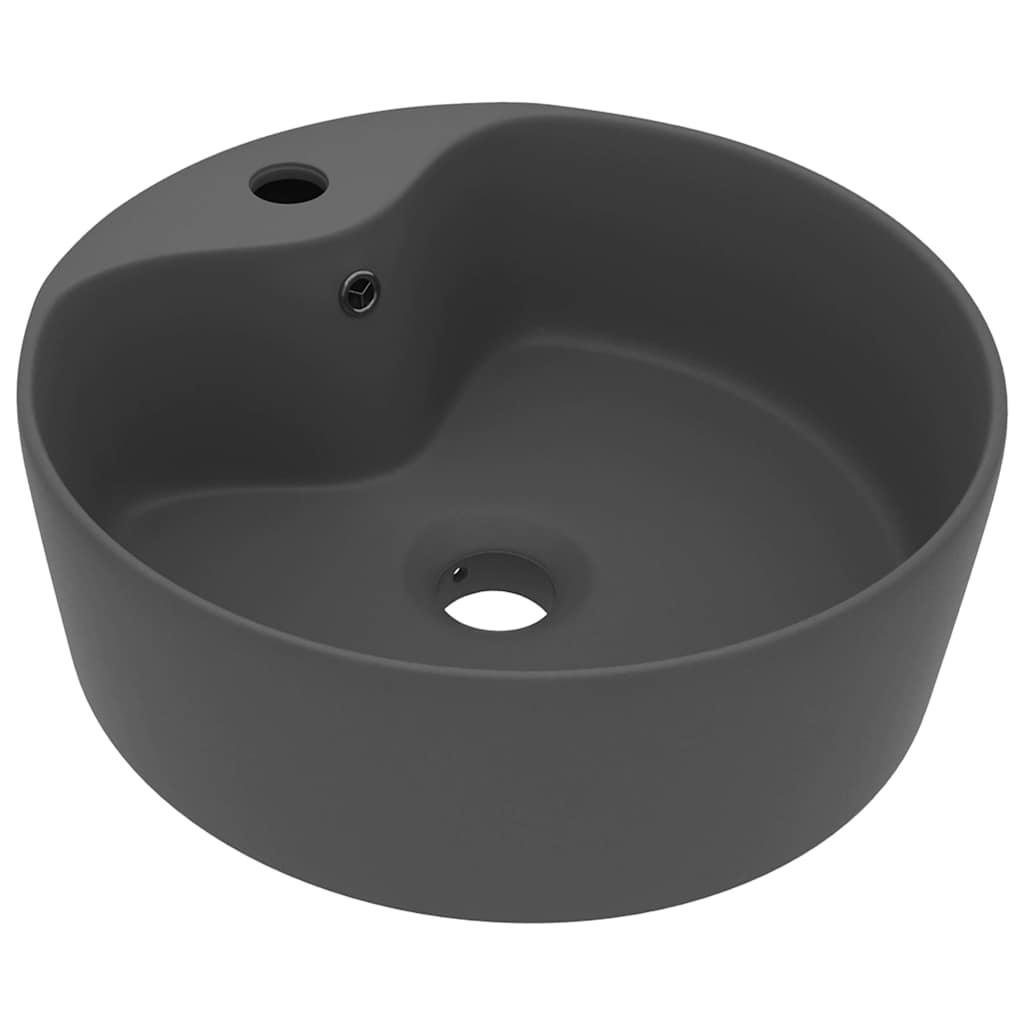 Vidaxl Washingin avec atterrissage 36x13 cm en céramique Matt Gris foncé