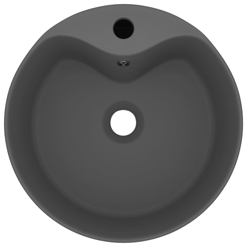 Vidaxl Washingin avec atterrissage 36x13 cm en céramique Matt Gris foncé