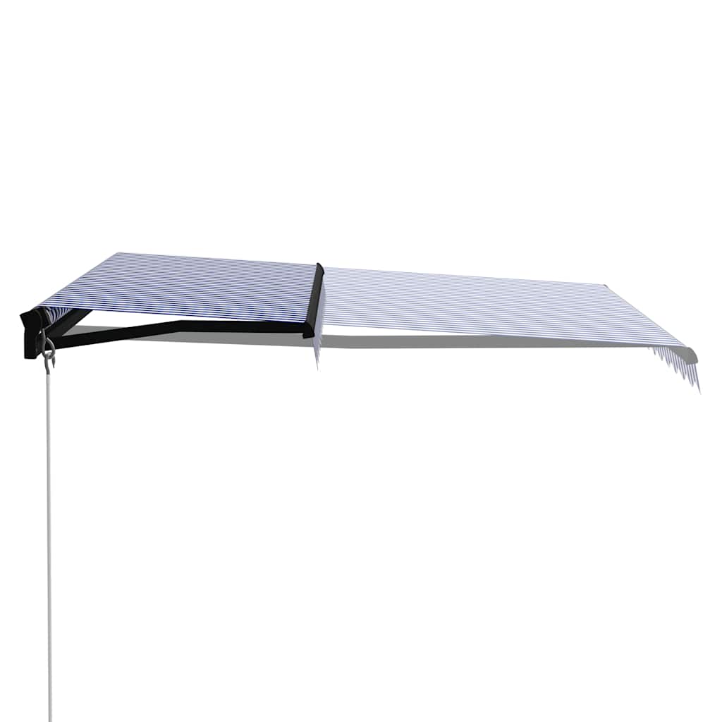 Vidaxl Luifel extensible manuellement avec LED 300x250 cm bleu et blanc