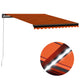 Vidaxl luifel extensible manuellement avec LED 350x250 cm orange et marron