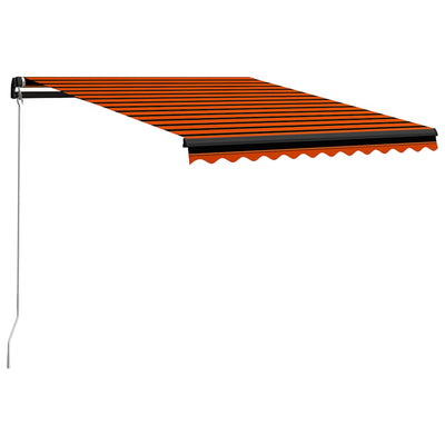 Vidaxl luifel extensible manuellement avec LED 350x250 cm orange et marron