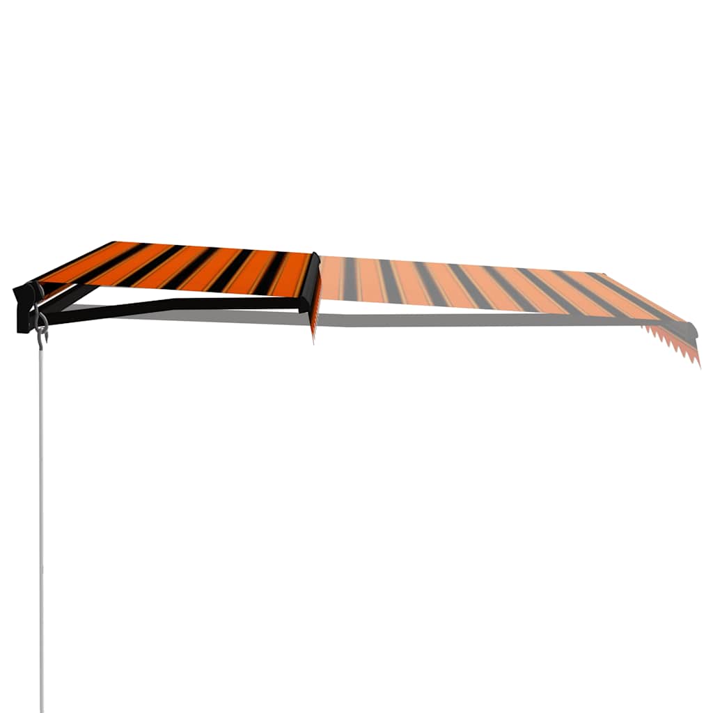 Vidaxl luifel extensible manuellement avec LED 350x250 cm orange et marron
