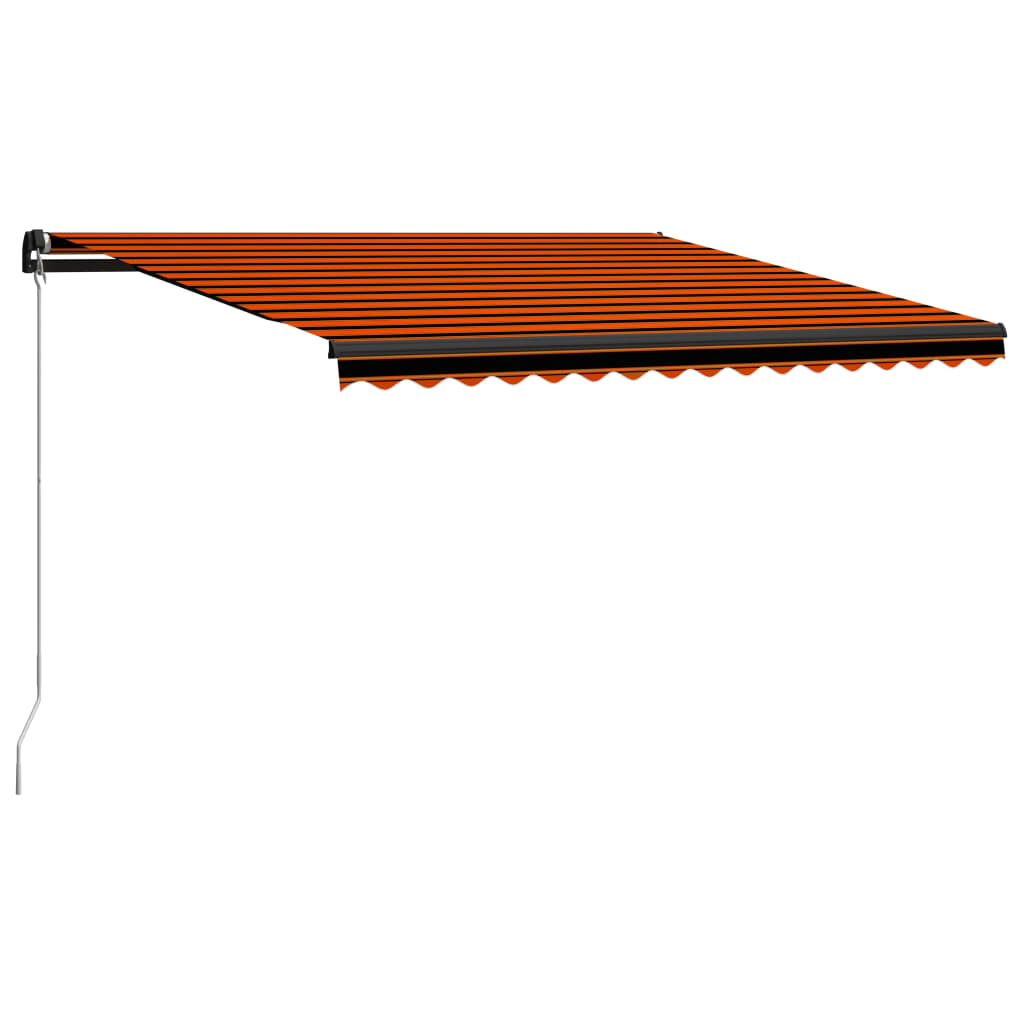 Vidaxl Luifel extensible manuellement avec LED 450x300 cm orange et marron