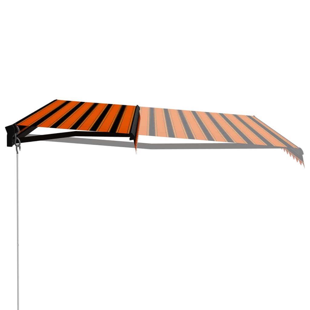 Vidaxl Luifel extensible manuellement avec LED 450x300 cm orange et marron