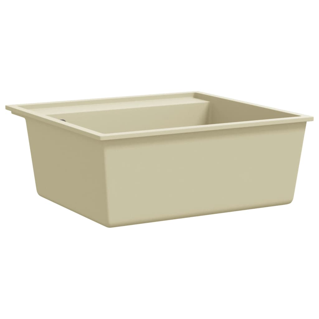 Vidaxx évier avec trou de trop-plein granit beige