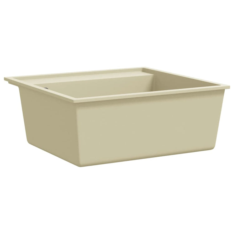 Vidaxx évier avec trou de trop-plein granit beige