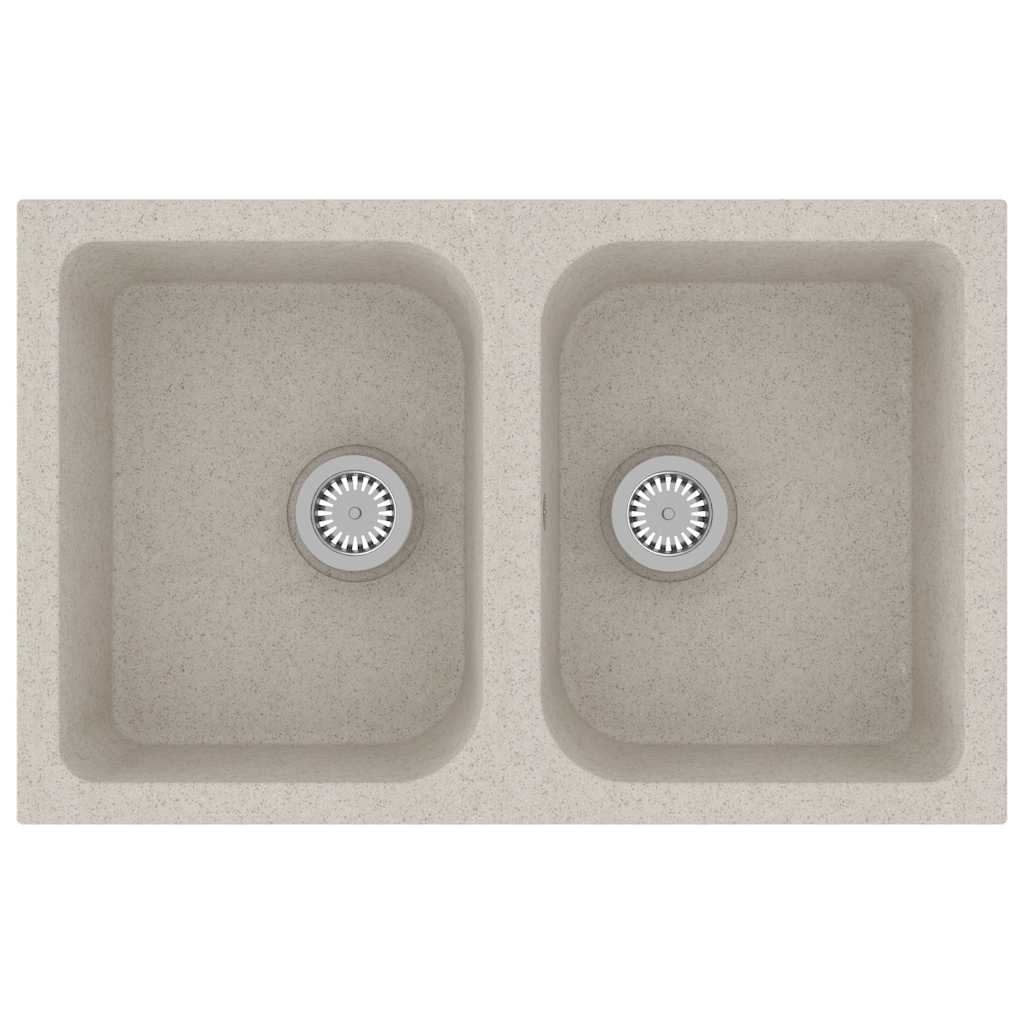 Vidaxx évier de cuisine beige 76 x 48 x 30 cm quartz et résine