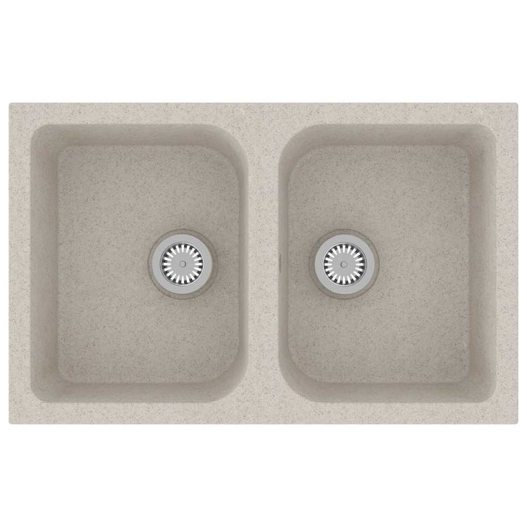 Vidaxx évier de cuisine beige 76 x 48 x 30 cm quartz et résine