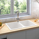 Vidaxx évier de cuisine blanc 76 x 48 x 30 cm quartz et résine