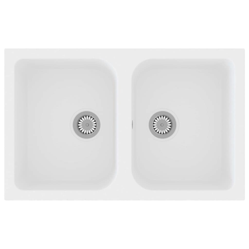 Vidaxx évier de cuisine blanc 76 x 48 x 30 cm quartz et résine