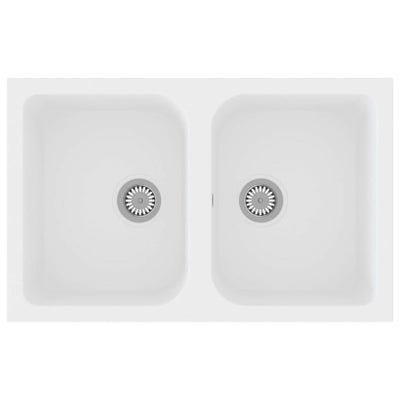 Vidaxx évier de cuisine blanc 76 x 48 x 30 cm quartz et résine