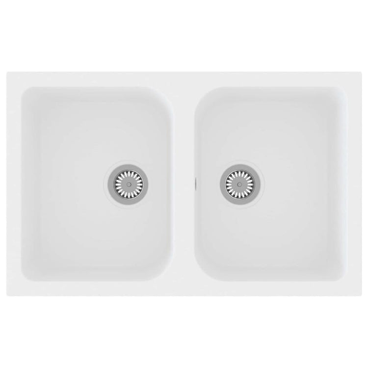 Vidaxx évier de cuisine blanc 76 x 48 x 30 cm quartz et résine