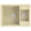 Vidaxl puits doubles bacs avec trou de trop-plein granit beige