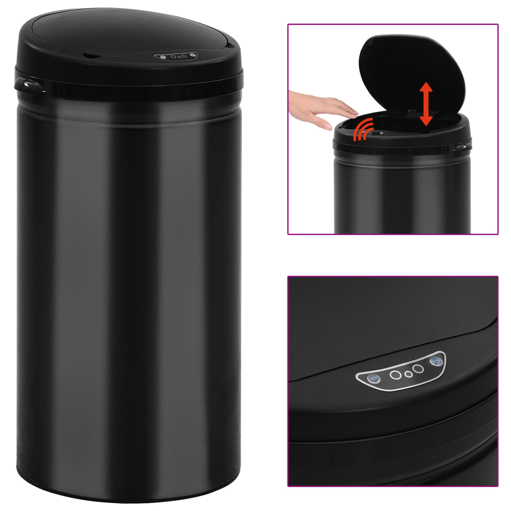 VIDAXL COBLE avec capteur automatique 50 l en acier en carbone noir