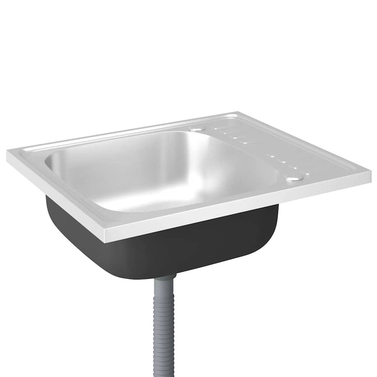 Évier Vidaxl avec ensemble de drain 500x600x155 mm en acier inoxydable en acier