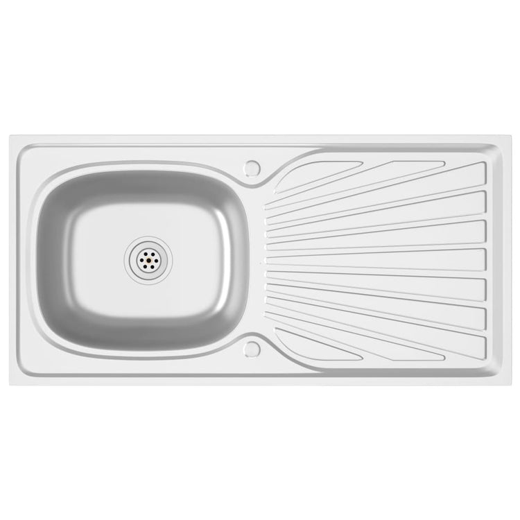 Évier vidaxl avec ensemble de drain 1000x500x155 mm en acier inoxydable en acier