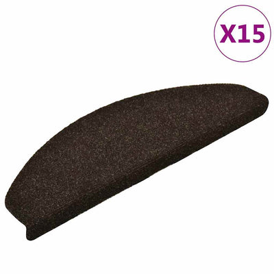 Vidaxl Stair Mats auto-adhésif 15 ST 65x21x4 cm aiguille en feutre foncé marron foncé