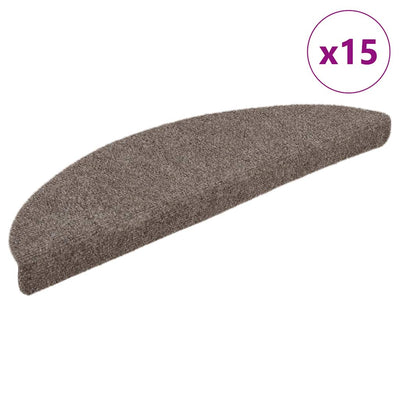 Vidaxl Stair Mats auto-adhésif 15 ST 56x17x3 cm à l'aiguille crème en feutre -colore