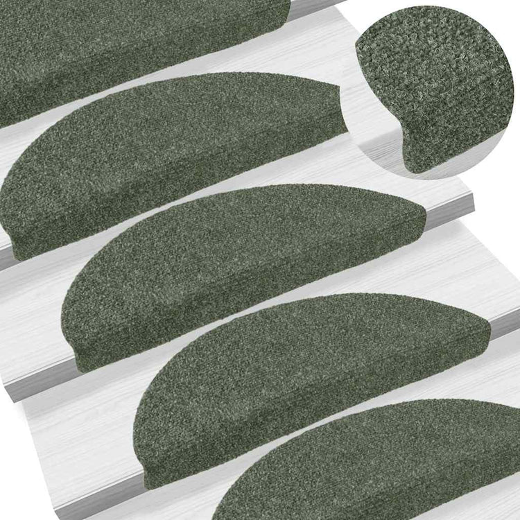 Vidaxl Stair Mats auto-adhésif 15 ST 56x17x3 cm aiguille en feutre vert