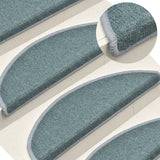 Vidaxl Mats d'escalier 15 st 56x17x3 cm bleu - afbeelding 1