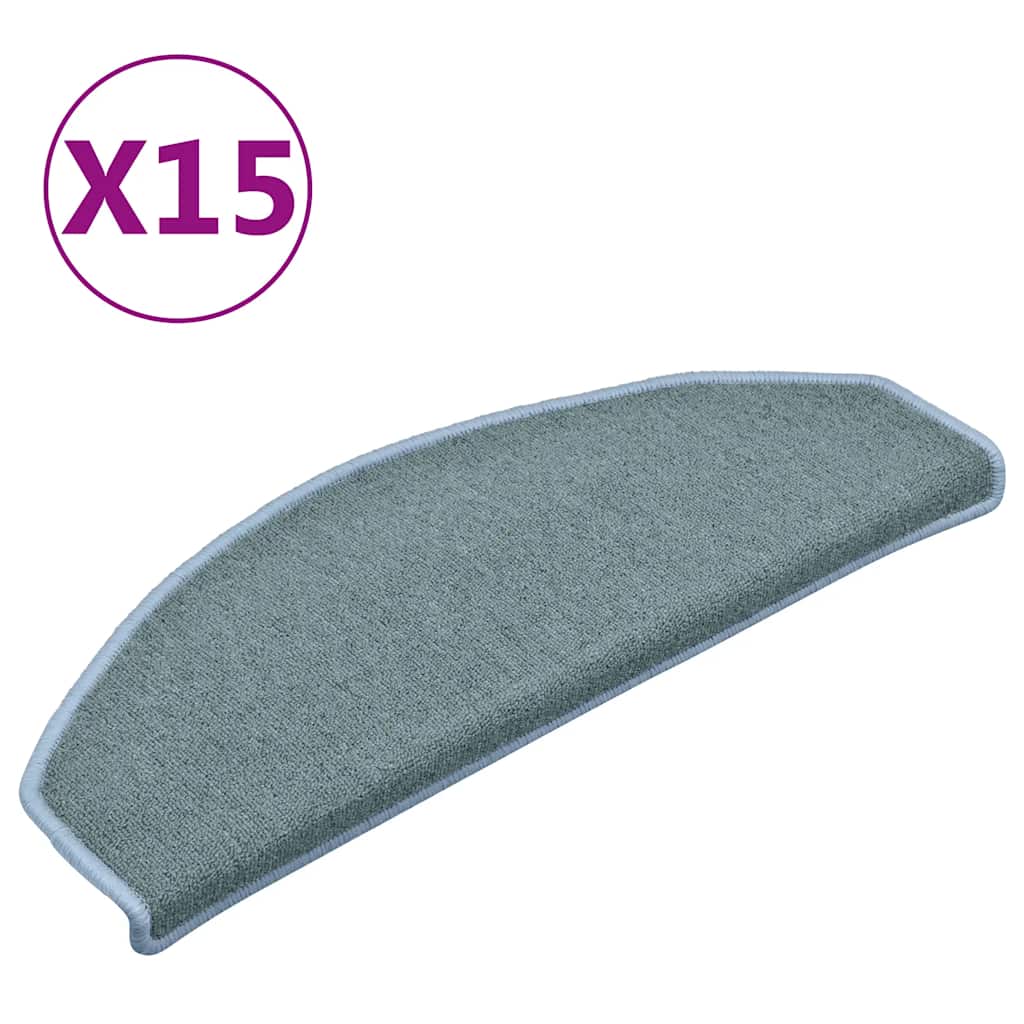 Vidaxl Mat à escalier 15 st 65x24x4 cm bleu