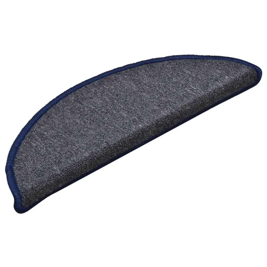 Mattes d'escalier Vidaxl 15 st 56x17x3 cm gris foncé et bleu