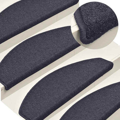 Mattes d'escalier vidaxl 15 st 65x24x4 cm gris foncé et bleu
