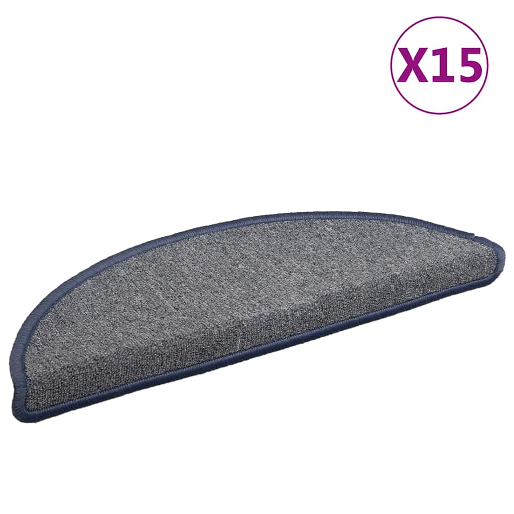 Vidaxl Mat à escalier 15 st 56x17x3 cm gris clair et bleu