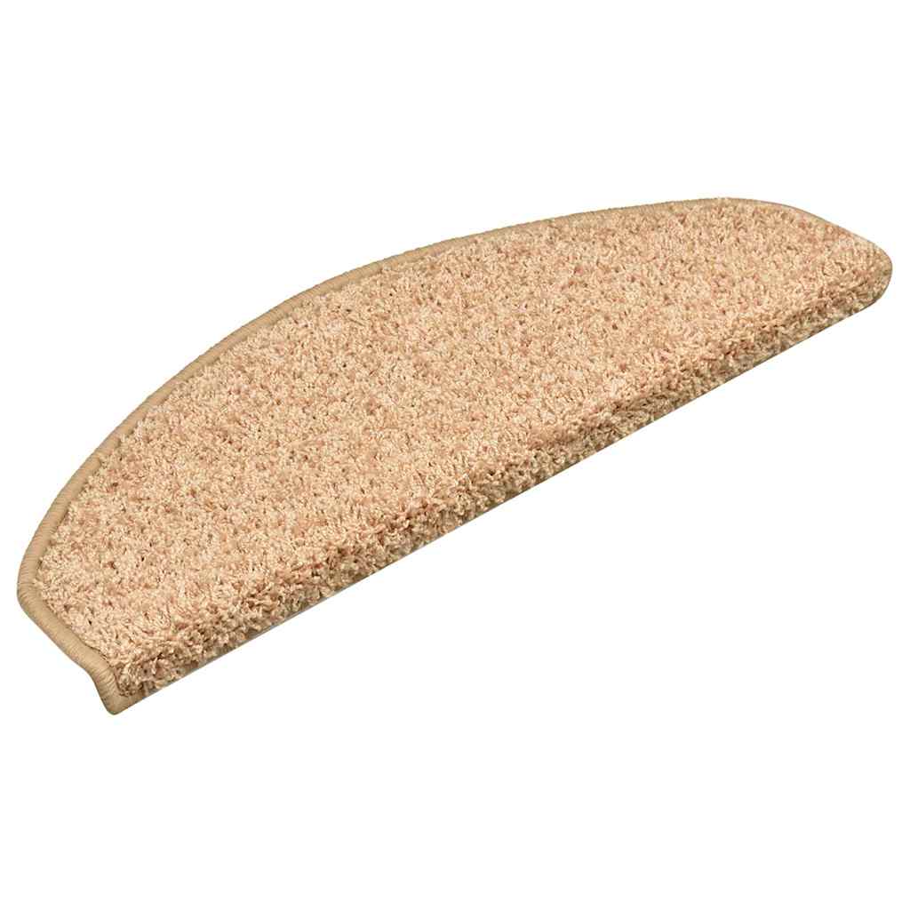 VidaXL tapis d'escalier 15 pcs 65x21x4 cm or semi-circulaire grand