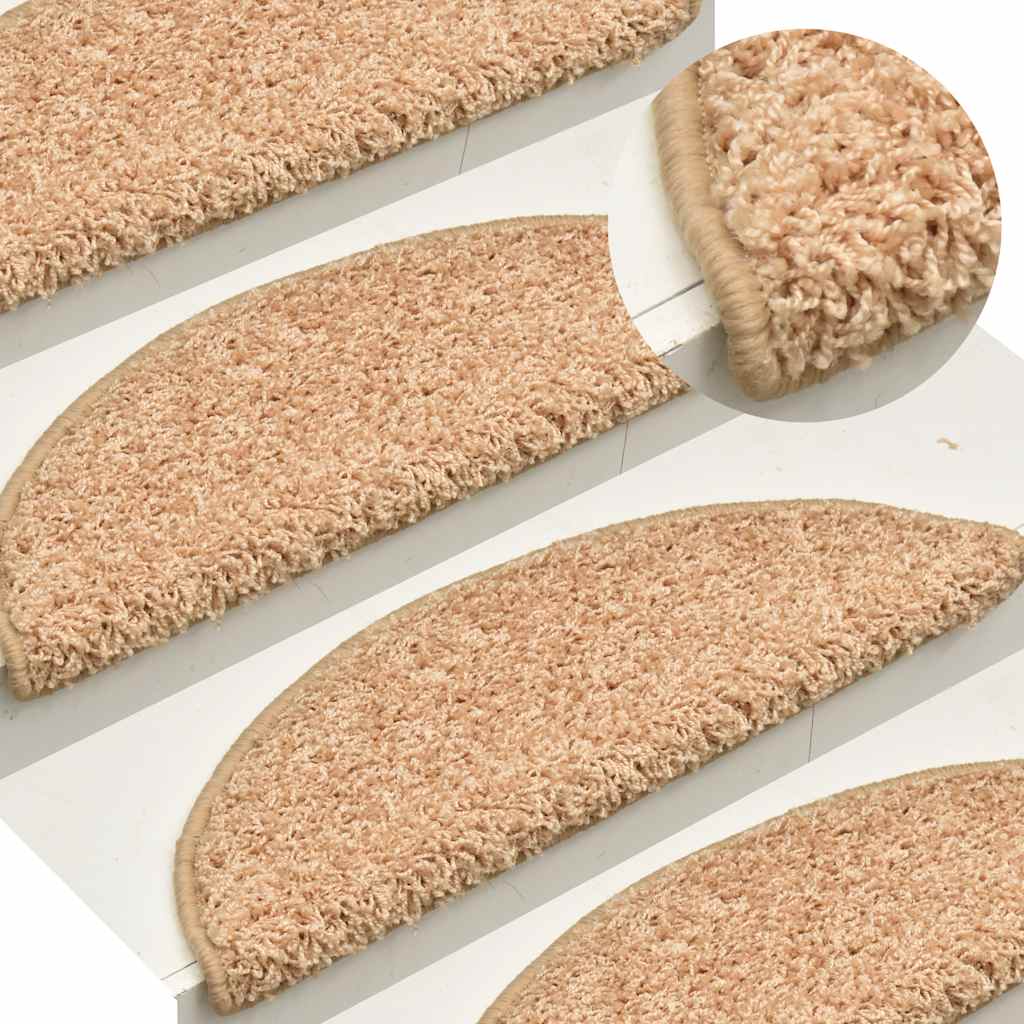 VidaXL tapis d'escalier 15 pcs 65x21x4 cm or semi-circulaire grand
