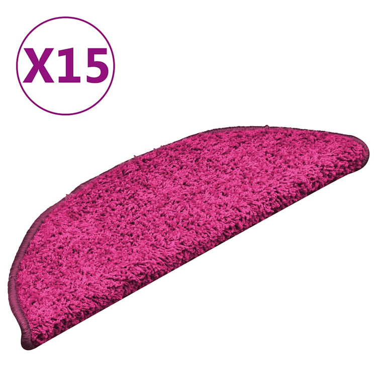 Mattes d'escalier Vidaxl 15 ST 56X17X3 cm rose