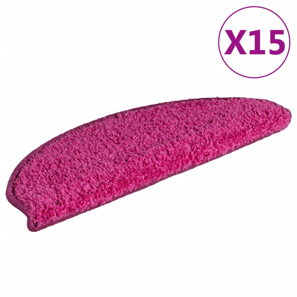 Mattes d'escalier Vidaxl 15 st 65x21x4 cm rose