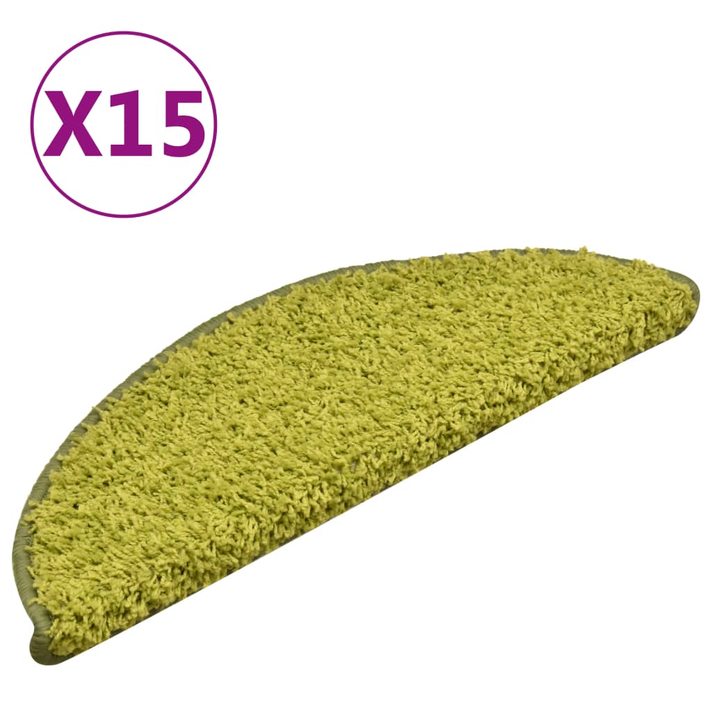 Mattes d'escalier Vidaxl 15 st 56x17x3 cm vert