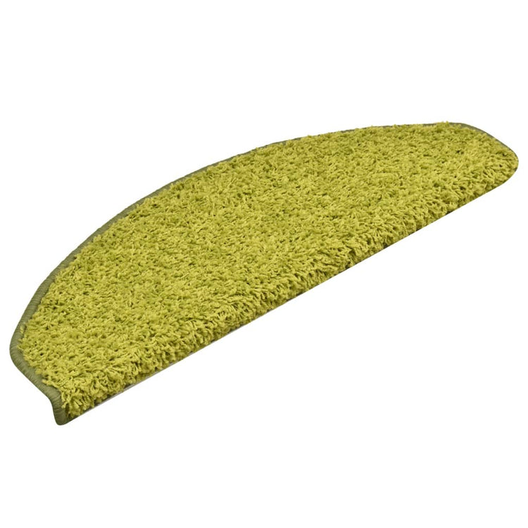 Vidaxx tapis d'escalier 15 pcs 65x21x4 cm vert semi-circulaire grand