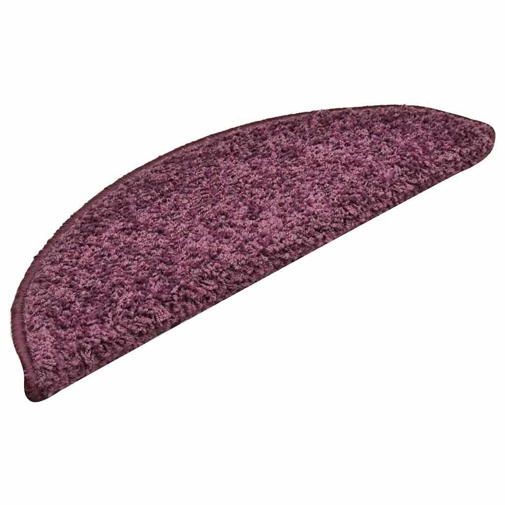 Vidaxl Mats d'escalier 15 st 56x17x3 cm violet foncé