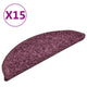 Vidaxl Mats d'escalier 15 st 56x17x3 cm violet foncé