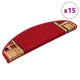 Vidaxl Stair Mats auto-adhésif 15 ST 65x21x4 cm rouge