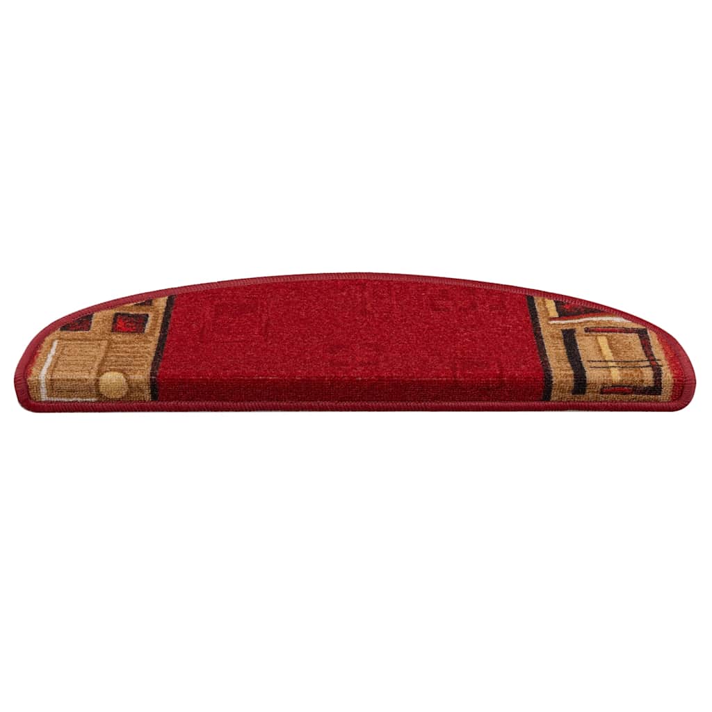 Vidaxl Stair Mats auto-adhésif 15 ST 65x21x4 cm rouge