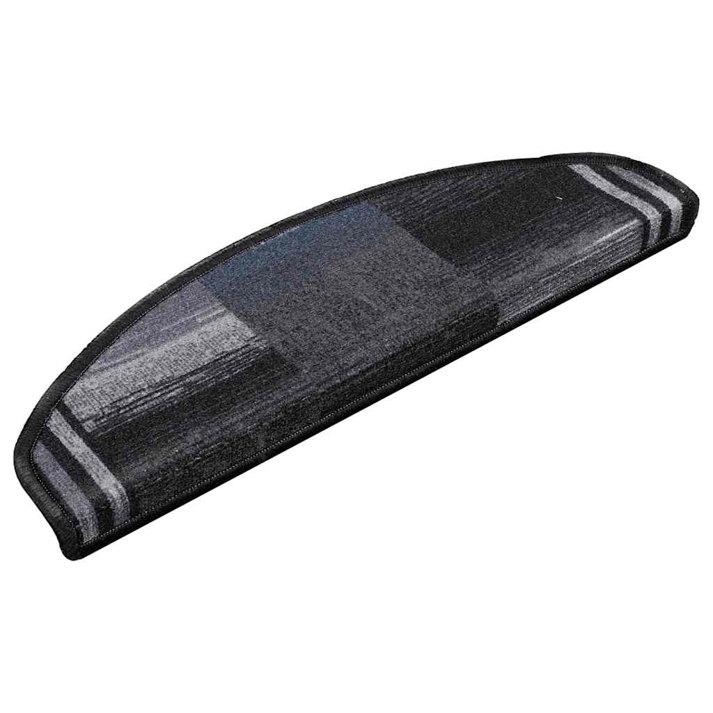 Vidaxl Mat à escalier auto-adhésif 15 ST 65x21x4 cm noir et gris