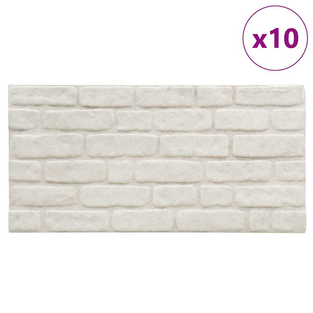 Vidaxl 10 St Panneaux muraux 3D EPS de briques blanches