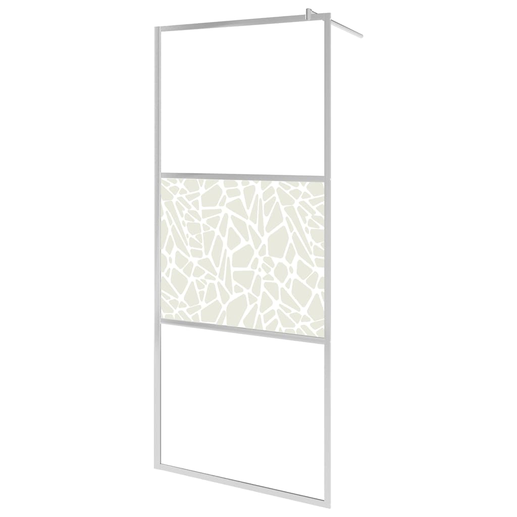 Vidaxl Walk-In Walk Walk avec un motif en pierre 100x195 cm Verre ESG