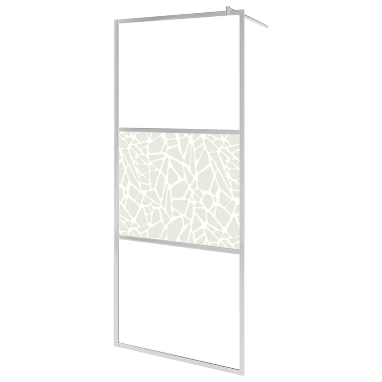 Vidaxl Walk-In Walk Walk avec un motif en pierre 100x195 cm Verre ESG