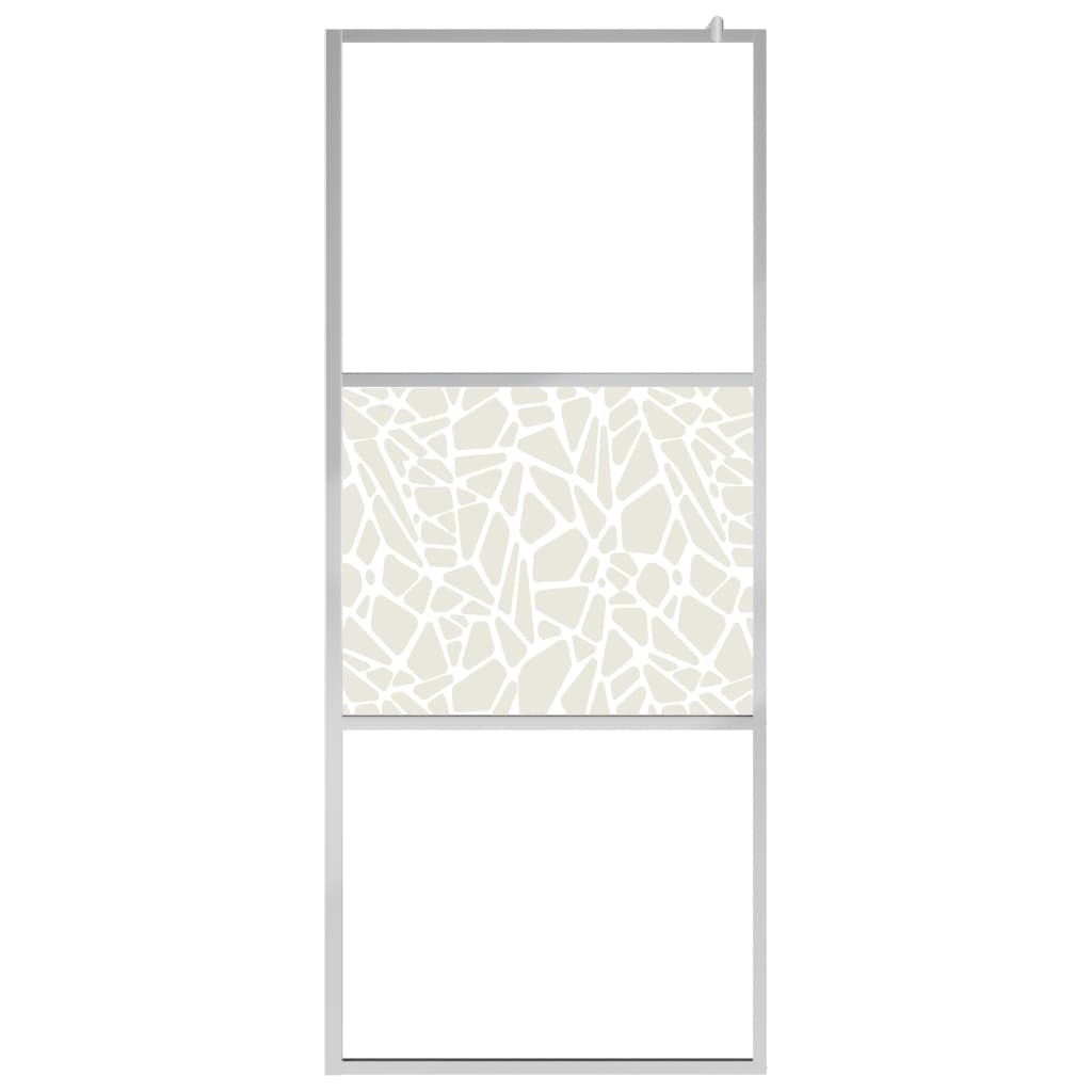 Vidaxl Walk-In Walk Walk avec un motif en pierre 140x195 cm Verre ESG