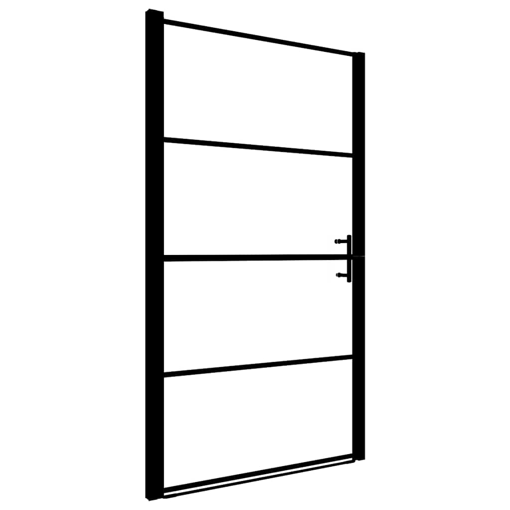 Vidaxl Douche Mat de porte 91x195 cm Verre durci noir
