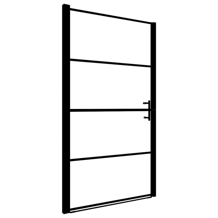 Vidaxl Douche Mat de porte 91x195 cm Verre durci noir